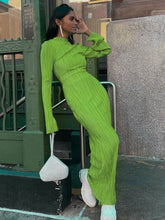 Elegant Bodycon Dress for Women Solid O Neck Flare Sleeves Long Summer Dresses Holiday Vestidos Black Red Orange